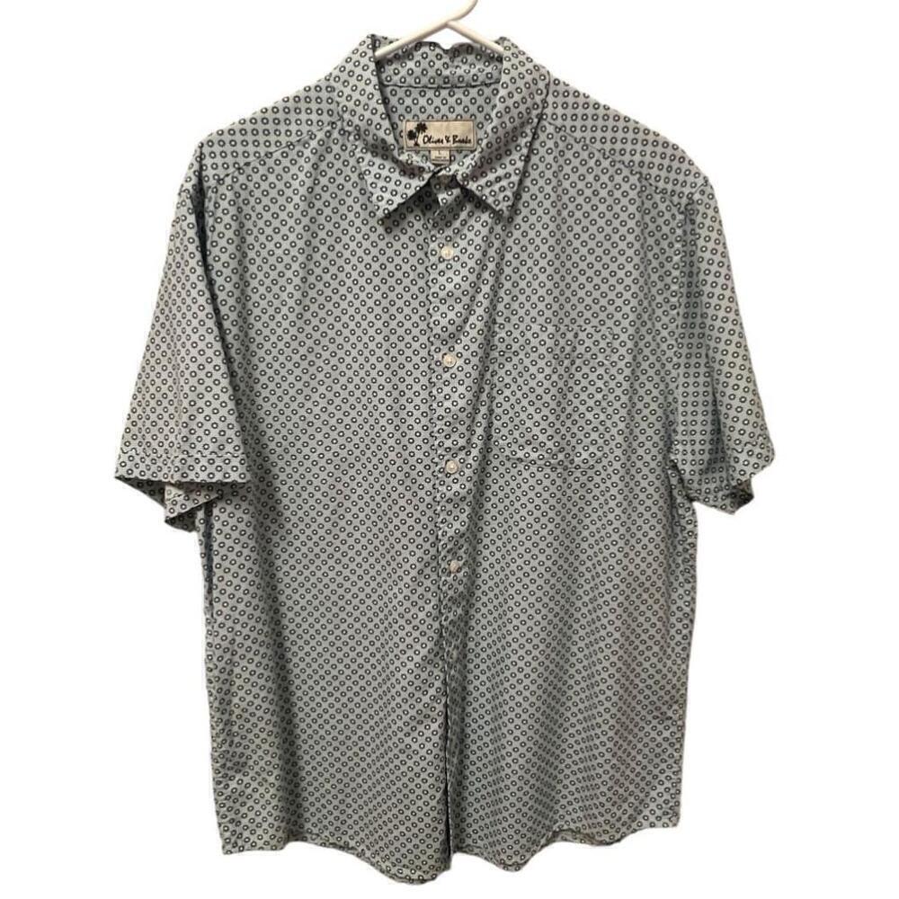 Oliver & Burke Men's Blue Floral Button Down Shirt Size L